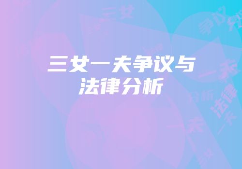 三女一夫争议与法律分析