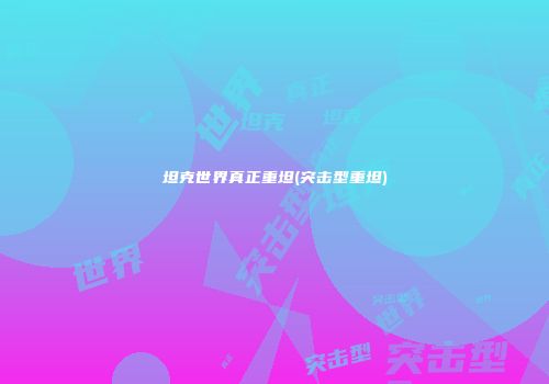 坦克世界真正重坦(突击型重坦)