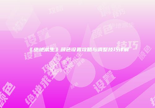 《绝地求生》颜色设置攻略与调整技巧详解