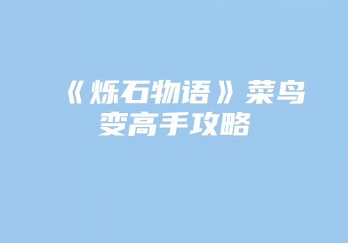 《烁石物语》菜鸟变高手攻略