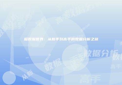 超数据世界：从新手到高手的数据分析之旅