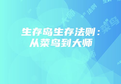 生存岛生存法则：从菜鸟到大师