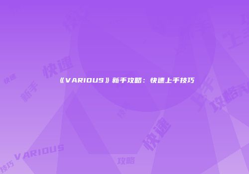 《VARIOUS》新手攻略：快速上手技巧