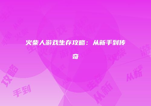 火柴人游戏生存攻略：从新手到传奇