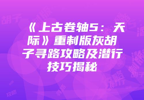 《上古卷轴5：天际》重制版灰胡子寻路攻略及潜行技巧揭秘