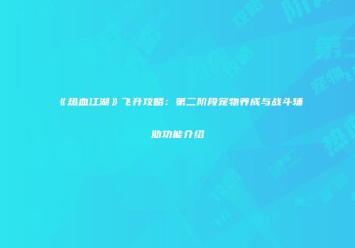 《热血江湖》飞升攻略：第二阶段宠物养成与战斗辅助功能介绍