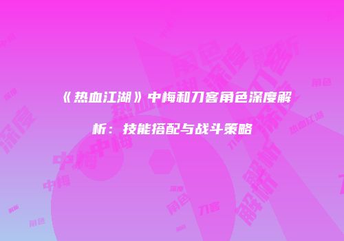 《热血江湖》中梅和刀客角色深度解析：技能搭配与战斗策略