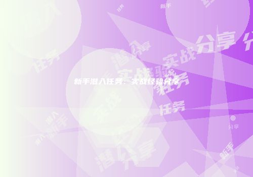 新手潜入任务：实战经验分享