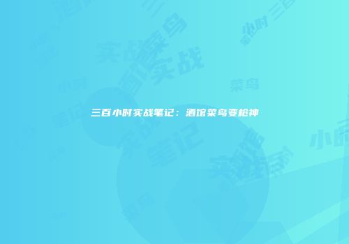 三百小时实战笔记：酒馆菜鸟变枪神