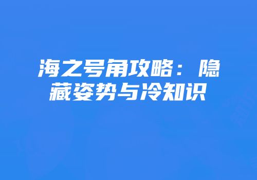 海之号角攻略：隐藏姿势与冷知识