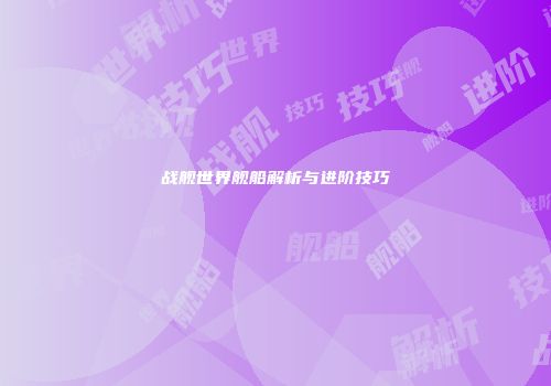 战舰世界舰船解析与进阶技巧