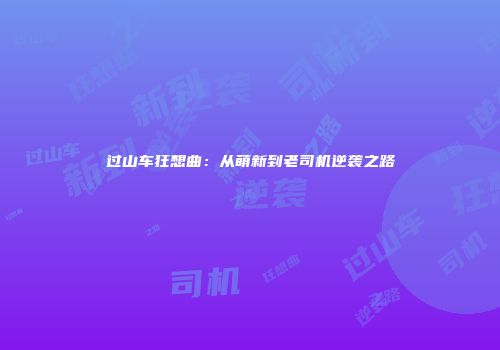 过山车狂想曲：从萌新到老司机逆袭之路