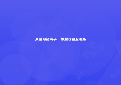 从菜鸟到高手：摩林攻略全解析