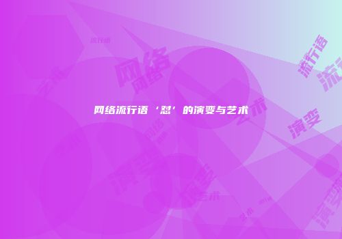网络流行语‘怼’的演变与艺术