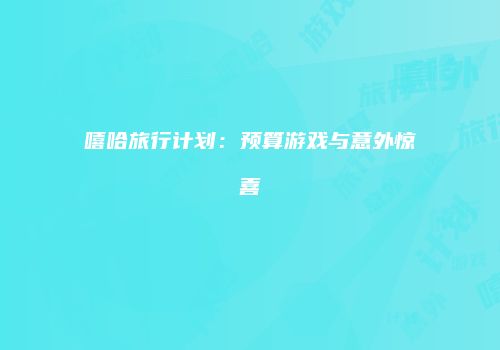 嘻哈旅行计划：预算游戏与意外惊喜