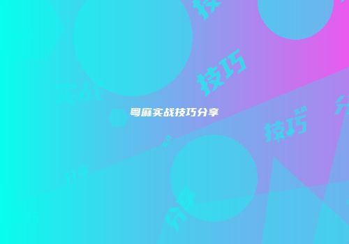 粤麻实战技巧分享