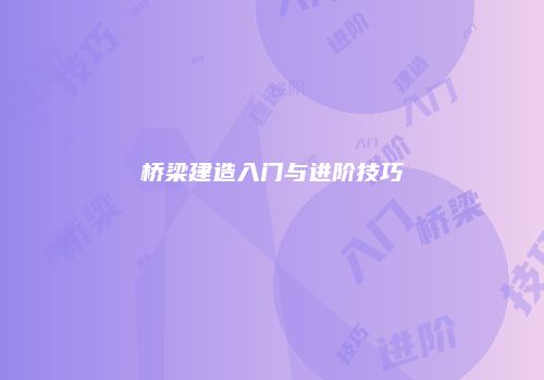 桥梁建造入门与进阶技巧