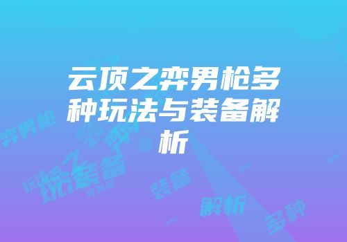 云顶之弈男枪多种玩法与装备解析
