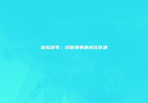 模拟刮毛：日常琐事的减压奇遇