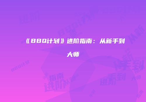 《BBQ计划》进阶指南：从新手到大师