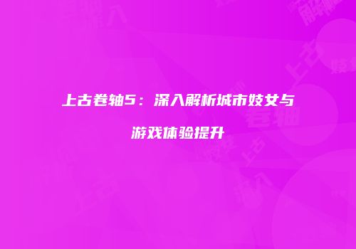 上古卷轴5：深入解析城市妓女与游戏体验提升
