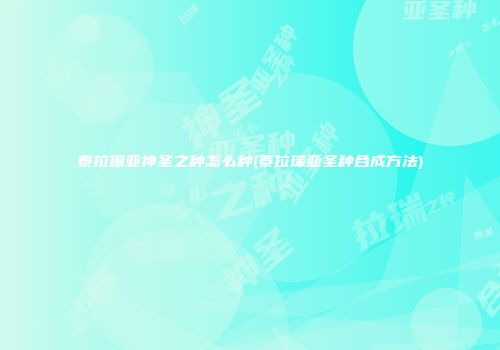 泰拉瑞亚神圣之种怎么种(泰拉瑞亚圣种合成方法)