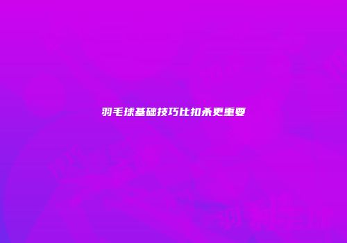 羽毛球基础技巧比扣杀更重要
