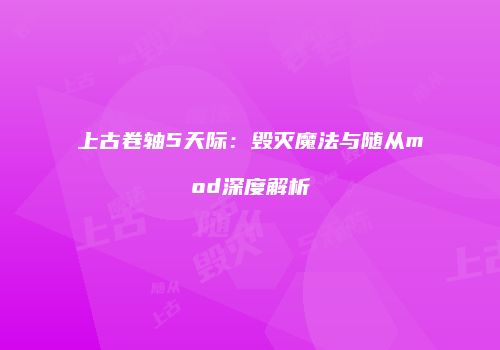 上古卷轴5天际：毁灭魔法与随从mod深度解析