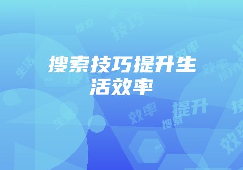 搜索技巧提升生活效率