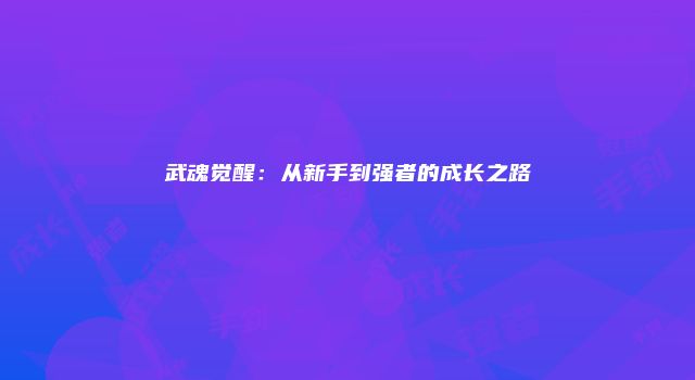 武魂觉醒：从新手到强者的成长之路
