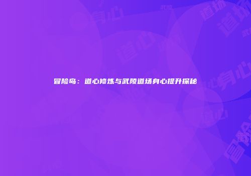 冒险岛：道心修炼与武陵道场身心提升探秘