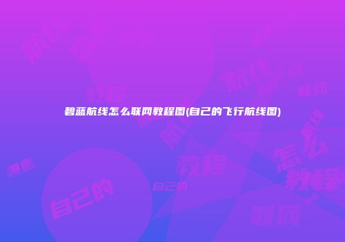 碧蓝航线怎么联网教程图(自己的飞行航线图)