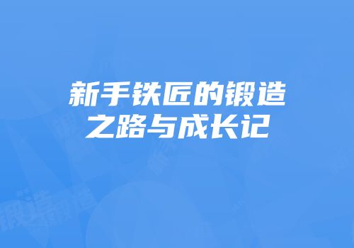 新手铁匠的锻造之路与成长记