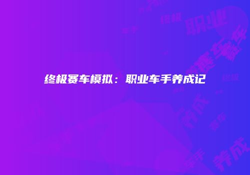 终极赛车模拟：职业车手养成记