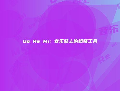 Do Re Mi：音乐路上的超强工具
