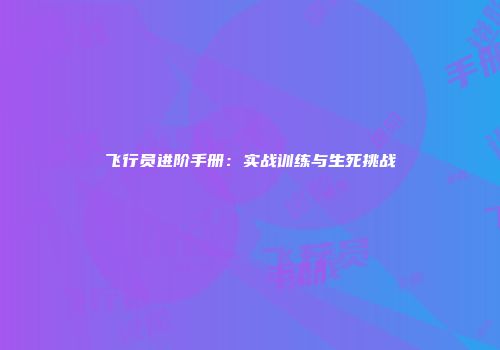 飞行员进阶手册：实战训练与生死挑战