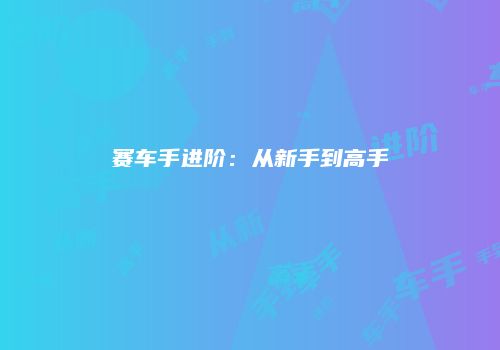 赛车手进阶：从新手到高手