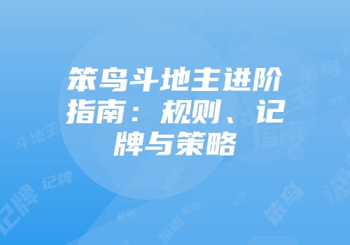笨鸟斗地主进阶指南：规则、记牌与策略