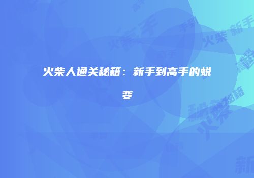 火柴人通关秘籍：新手到高手的蜕变