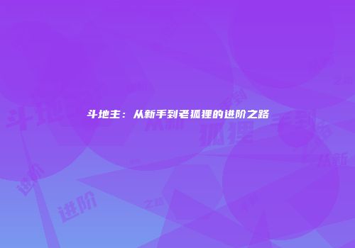斗地主：从新手到老狐狸的进阶之路