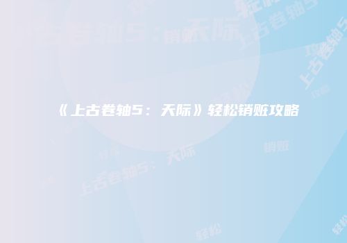 《上古卷轴5：天际》轻松销赃攻略
