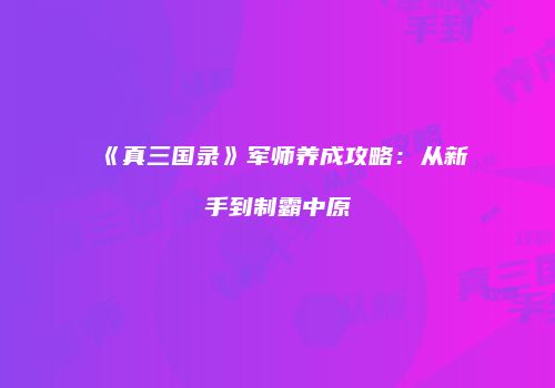 《真三国录》军师养成攻略：从新手到制霸中原