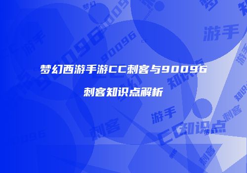 梦幻西游手游CC刺客与90096刺客知识点解析