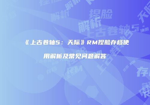 《上古卷轴5：天际》RM捏脸存档使用解析及常见问题解答