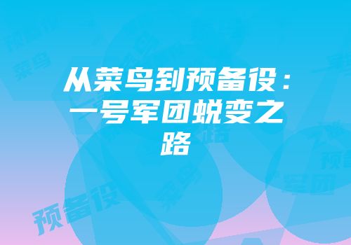 从菜鸟到预备役：一号军团蜕变之路