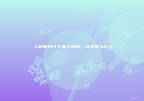 《功夫小子》新手攻略：从菜鸟到高手