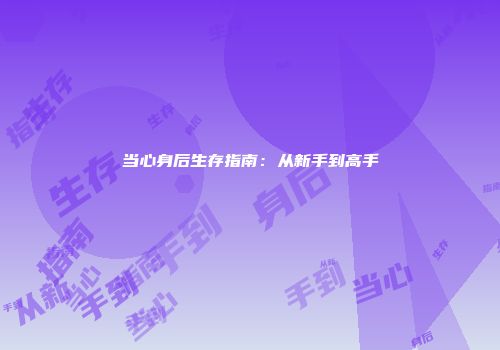 当心身后生存指南：从新手到高手