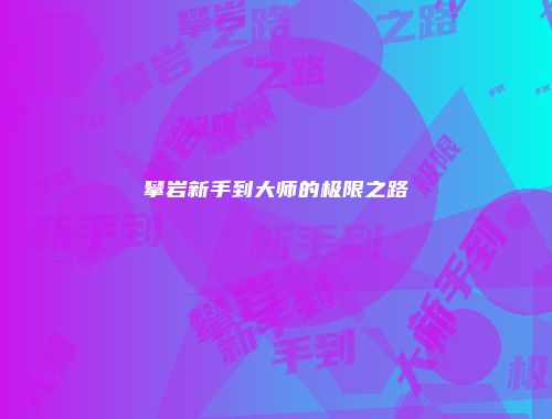 攀岩新手到大师的极限之路