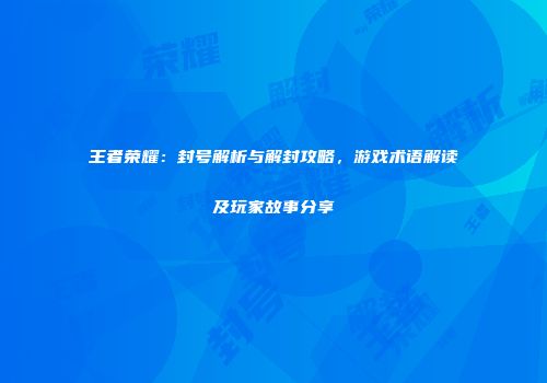 王者荣耀：封号解析与解封攻略，游戏术语解读及玩家故事分享