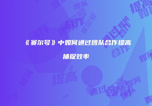 《赛尔号》中如何通过团队合作提高捕捉效率